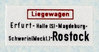 Zuglaufschild "Erfurt - Magdeburg - Rostock" Liegewagen
