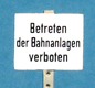 Schilder für Bw - Bahnhof - Anschlußbahn
