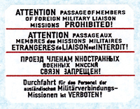 Schild Militärverbindungsmissionen 2. Variante